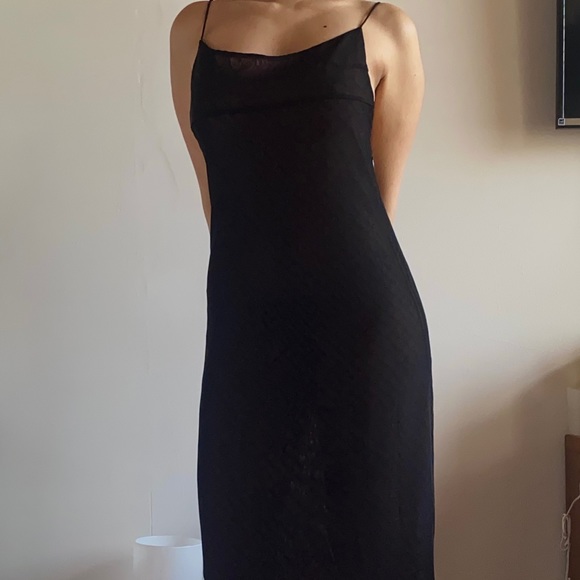 Miaou Thais Monogrammed Semi-Sheer Slip Dress - Picture 2 of 4